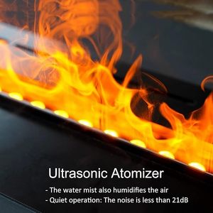 Moderno Wi-Fi LED llama Artificial <span class=keywords><strong>leña</strong></span> <span class=keywords><strong>chimenea</strong></span> vapor niebla fuego vapor electrónico calentador de pared 3D calentador de pared 150 cm - Product Image 3