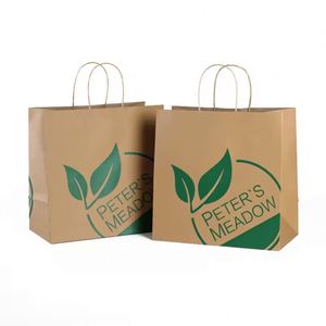 OEM Luxury Fancy Kraft 'Thank You' Paper Bag for Business & Food Gift & Fur Packing with Flat Handle - Product Image 4