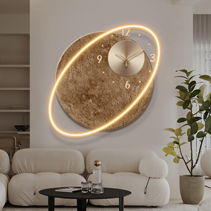 Sáng Tạo Thời Trang Tối Giản Đồng Hồ Treo Tường Độc Đáo Trang Trí Tường Nhà Nghệ Thuật LED Ánh Sáng Acrylic Trăng Quét Im Lặng Đồng Hồ - Product Image 2