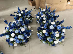 Arreglo de Ramo de Rosas Vibrantes y Coloridas, Camino de Flores Artificial Hecho a Mano para Bodas, Día de la Madre, Carrito de Postres - Product Image 6