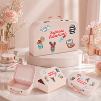 Boîte cadeau de luxe personnalisée pour valise, avec poignée et fermoir métallique, emballage rigide en papier pour coffrets cadeaux de cosmétiques et de maquillage pour filles
