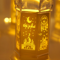 Lanterne LED en plastique à lumière chaude pour le Ramadan, décoration Eid Mubarak, vente en gros pour les temples et palais religieux du Moyen-Orient