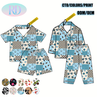Ensemble de pyjamas de Noël personnalisés pour enfants, en fibre de bambou douce, avec boutons, vêtements de nuit OEM/ODM pour garçons et filles