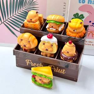 2025 nuevo estilo 3D comida de dibujos animados lindos encantos de resina de Capibara para decoración del hogar Accesorios DIY pintura para exhibición diaria - Product Image 1