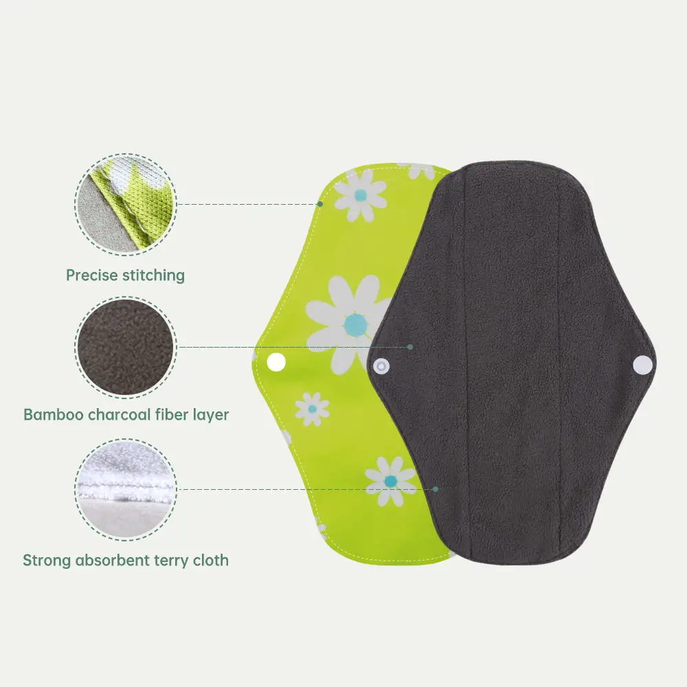 नैपकिन सेनेटरी पैड कार्बनिक जाँघिया बांस मासिक धर्म के साथ पुन: प्रयोज्य कपड़ा पैड धो सकते हैं