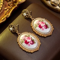 Collier de luxe vintage Ukiyo-e avec fleur de rose et perle, nouveau style chinois, pendentif tendance, bijoux élégants rétro pour femmes, cadeau de fête