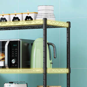 الأكثر مبيعًا 4/ 5 طبقات رف تخزين للمطبخ من الكربون المقاوم للصدأ معدن رفوف المواد الخام رف تخزين صلب - Product Image 4