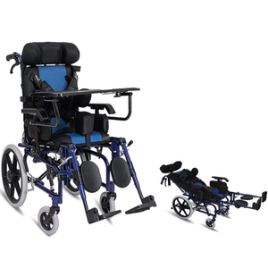 Silla de ruedas manual pediátrica de aluminio ultraligera para niños con parálisis cerebral, - Product Image 2