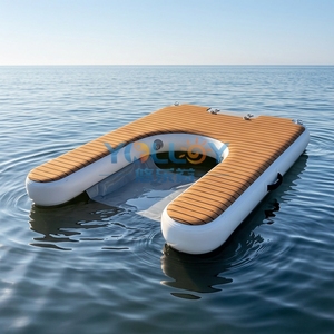 Plataforma Flotante Inflable Yolloy para <span class=keywords><strong>Jet</strong></span> Ski, <span class=keywords><strong>Seabob</strong></span>, C Dock, Doble Pared de PVC, Capacidad de 100-500 kg, 5-10 Pasajeros - Product Image 1