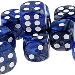 Dés en résine D6 de 16 mm FWE faits à la main, de bonne qualité et durables, imprimés sur mesure, haute précision, pour jeux de société DND, avec étui en ABS, thème lettres Falak - Product Image 1