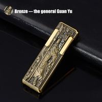 Briquet à gaz rechargeable en métal minimaliste rouge flamme en gros avec logo personnalisé pour cadeaux