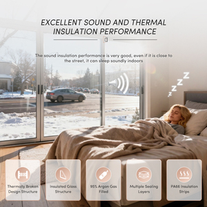 OUNA AS2047 Modern Outdoor Aluminum <strong>Full</strong> <strong>View</strong> Tempered Glass Slide <strong>Door</strong> Villa Patio Soundproof <strong>Sliding</strong> <strong>Doors</strong> - Product Image 3