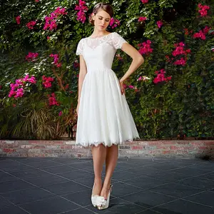 2019 Короткое свадебное платье с корсетом, свадебное платье невесты, кружевное свадебное платье, короткое платье