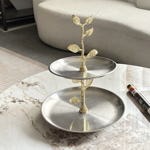 Bandeja moderna de plata de doble capa <span class=keywords><strong>para</strong></span> pasteles, ecológica, directa de fábrica, venta al por mayor, <span class=keywords><strong>platos</strong></span> <span class=keywords><strong>para</strong></span> servir y <span class=keywords><strong>platos</strong></span> de Metal <span class=keywords><strong>para</strong></span> cocina y restaurante - Product Image 5