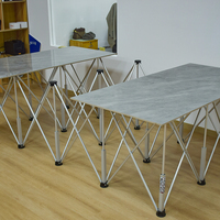 MUFASHA - Cadre de support en alliage d'aluminium à pattes d'araignée, table de travail pliable télescopique pratique pour le travail du bois, pieds de table pliables pour l'extérieur