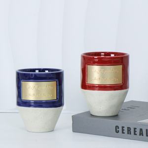 <span class=keywords><strong>Tasse</strong></span> à café en céramique <span class=keywords><strong>personnalisée</strong></span> avec logo en métal et cuivre, style arabe et moyen-orient, <span class=keywords><strong>tasse</strong></span> à <span class=keywords><strong>expresso</strong></span> rétro en porcelaine - Product Image 1