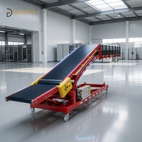 Convoyeur à rouleaux portable et mobile de 600 mm et 800 mm de large pour chargement et déchargement de conteneurs sur camions, vitesse réglable, facile à nettoyer, de marque