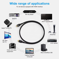 Câble vidéo HDMI 2.1 mâle-mâle haute vitesse personnalisé 4K/8K UHD 60Hz/120Hz pour moniteur, projecteur, home cinéma (options 3m/5m)