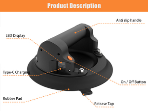 भारी शुल्क पोर्टेबल ग्रेनाइट लिफ्टर पत्थर उठाने उपकरण इलेक्ट्रिक वैक्यूम सक्शन कप संरचना टाइल ग्लास लकड़ी 150 किलो क्षमता - Product Image 5