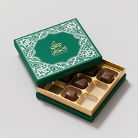 Emballage en papier personnalisé, boîte à chocolat aux truffes de 9 pièces avec plateau en plastique, emballage en carton rigide pour chocolat, boîte cadeau de luxe