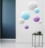 Lanternes en papier colorées rondes suspendues avec impression personnalisée en gros