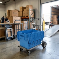 Caisse logistique en plastique durable à couvercle attaché, empilable, pour distribution et stockage en entrepôt de détail - Offre Spéciale