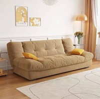 Sofá Cama Moderno y Sencillo Tipo Nube, Plegable, de Doble Uso, 3 Plazas, Estructura de Hierro, Relleno de Espuma, para Sala de Estar, Apartamento Pequeño, Color Crema