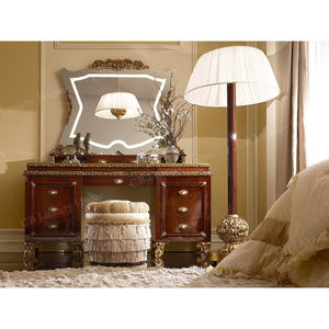 <strong>Victorian</strong> Style Elegant <strong>Dressing</strong> <strong>Table</strong> Bedroom Furniture Wooden Birch Hand Carved Gold Foil Makeup <strong>Table</strong> - Product Image 5