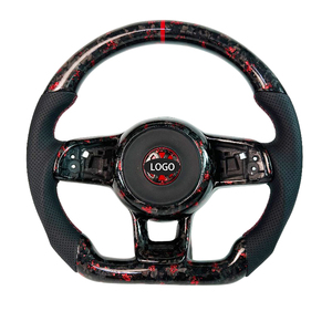 Volante de coche de fibra de carbono forjado rojo para Volkswagen <span class=keywords><strong>Golf</strong></span> Mk7 7,5 volante GTI GTS GTD <span class=keywords><strong>GTE</strong></span> R Line Polo GTI MK7 - Product Image 2