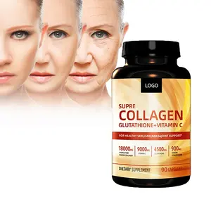 Cápsulas de colágeno veganas para clareamento da pele, produtos anti-idade de vitamina de urso, cápsulas de colágeno para cuidados com a pele, OEM ODM