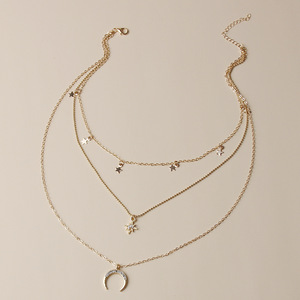 Collier étoile superposé en alliage de zinc doré, chaîne de clavicule multicouche pour femme, bijou accessoire de mode - Product Image 4