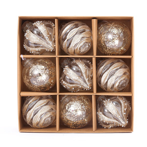 Nuevo diseño exquisitas <span class=keywords><strong>bolas</strong></span> <span class=keywords><strong>de</strong></span> Navidad transparentes <span class=keywords><strong>de</strong></span> oro adornos <span class=keywords><strong>de</strong></span> Navidad <span class=keywords><strong>de</strong></span> plástico inastillables para decoraciones <span class=keywords><strong>de</strong></span> árboles <span class=keywords><strong>de</strong></span> Navidad - Product Image 4