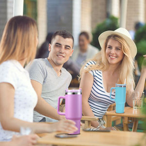 Stainless Steel Tumbler 40oz With Handle Vacuum Insulated <b>Travel</b> Mug With Lid And Straw Large Capacity Portable For Outdoor - Product Image 4