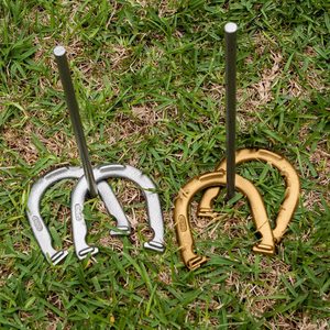 Césped exterior camping al aire libre fiesta <span class=keywords><strong>playa</strong></span> patio trasero acero herraduras de herraduras juego de lanzamiento de hierro - Product Image 5