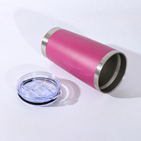 Gobelet isotherme personnalisé de 20 oz avec revêtement en poudre, double paroi en acier inoxydable, tasse à café de voyage avec couvercles