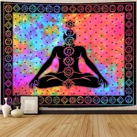 Tapisserie murale florale en polyester, décoration murale, impression HD, résistante à la décoloration, vente en gros, lavage à la main, style bohème