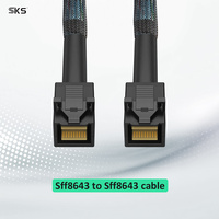 Câble Mini SAS HD SFF8643 vers SFF8643 12 Gbit/s pour connexion interne serveur de carte RAID et de disque dur sur backplane