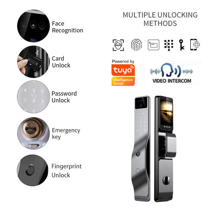 Tuya 3d Face Recognition Smart Lock With Camera Cerradura Inteligente Wifi App Palm Unlock Digital Smart Locks Factory Price · image 4