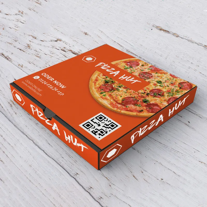 2024 Nieuwe Custom Pizza Box Herbruikbare 33 35 Cm 7/9/12 Inch Gegolfd Papier Pizza Verpakking Verpakking Met Uw Eigen Logo
