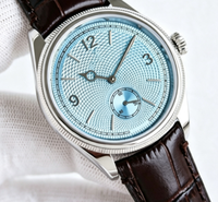 Jam Tangan Otomatis Pria Bisnis Retro Dial Detik Kecil Casing Baja Tahan Karat Emas Tali Kulit Asli Jam Mekanik