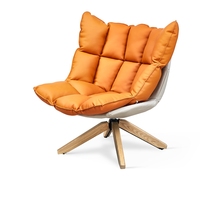 Fauteuil inclinable de salon en tissu à mousse haute densité de style scandinave, grand format, confortable, avec pieds en bois, pour se détendre