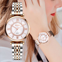 Nouvelle mode décontractée bracelet en acier diamant montre pour femmes montre à quartz en nacre pour dames