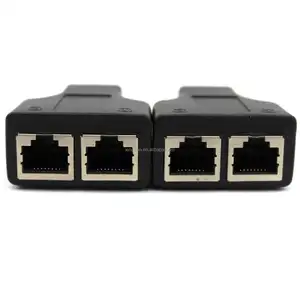 热卖HDMI至双端口RJ45网络电缆扩展器，由5e/6 1080P高清电视30mB C集线器