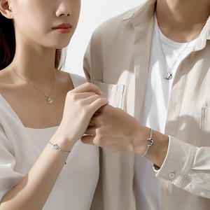 Collares Creativos de Estrella-Luna del <span class=keywords><strong>Principito</strong></span> con Rosa, Plata de Ley 925, Cadenas de Clavícula con Planeta, Regalos para Parejas en <span class=keywords><strong>el</strong></span> Día de San Valentín - Product Image 4