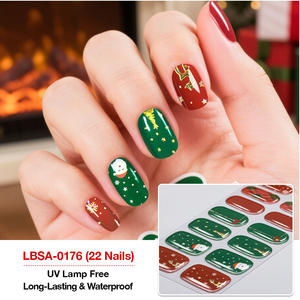 Kits de Uñas Postizas con Purpurina de la Serie Navideña, Colección de Lujo con Flores de Primavera en 3D - Product Image 4