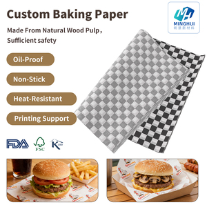 Papier de cuisson en gros personnalisé, simple face, 40 g/m², anti-graisse, simple face, enduit de silicone, pour l'emballage alimentaire - Product Image 1