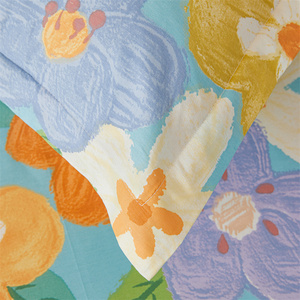 Juego de Sábanas Planas con Diseño de Flores y Plantas Coloridas, Estampado de Corazones Estilo Nórdico, Algodón, Nueva Llegada - Product Image 5