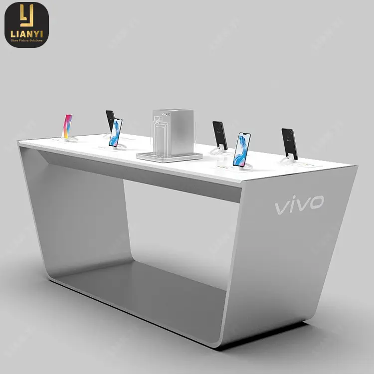 Oppo/Vivo Mobile Phone Counter Wood Cellphone Store Display Set Design