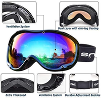 OTG sur lunettes UV 400 lunettes de ski double couche anti-buée lunettes de snowboard pour jeunes pour le ski en plein air le snowboard
