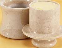 Conteneur de rangement alimentaire en marbre de luxe pour la maison et la cuisine, prix de gros, porte-beurre en marbre beige de bonne qualité